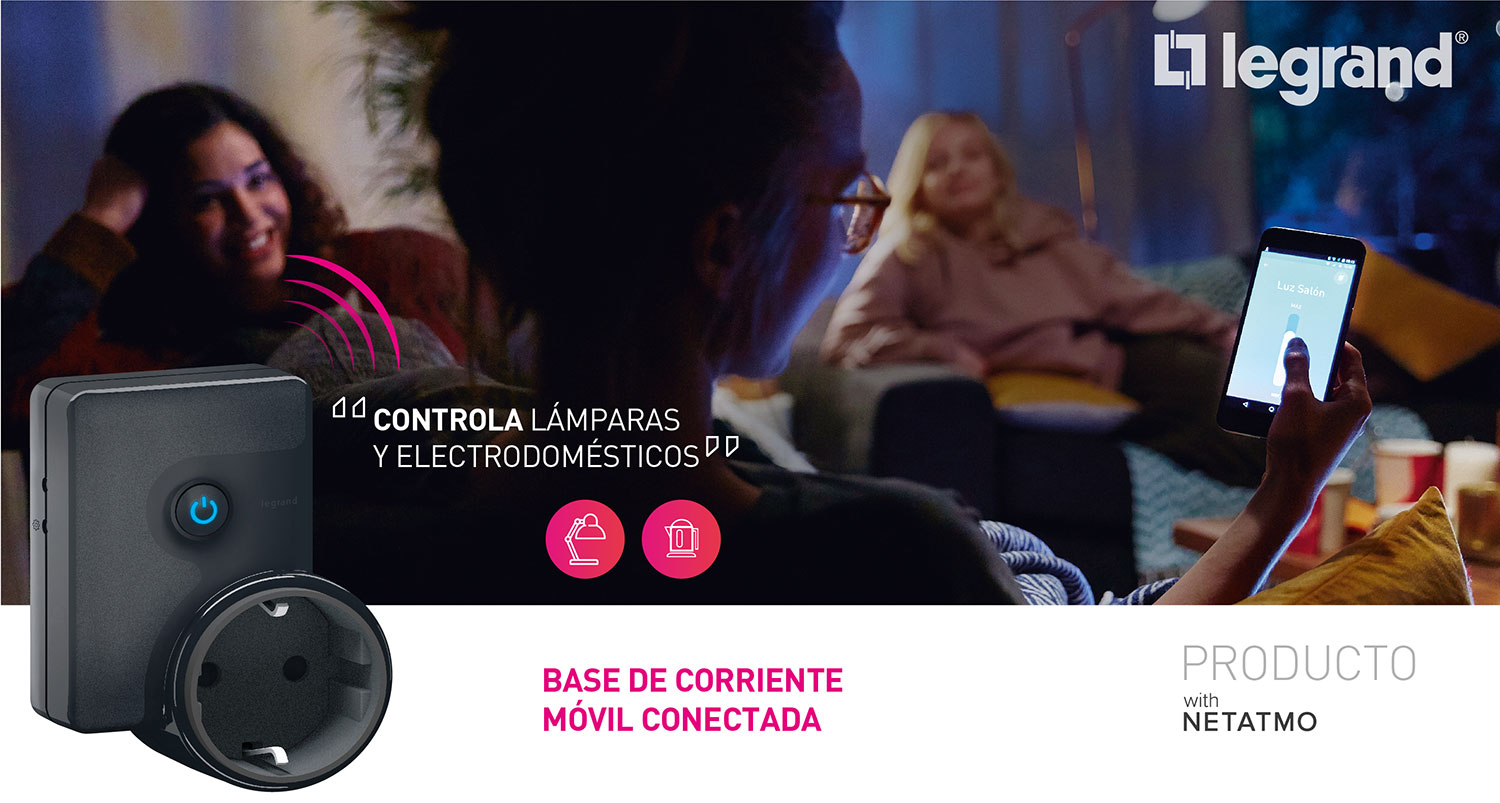 01 Legrand Base de corriente movil conectada with Netatmo