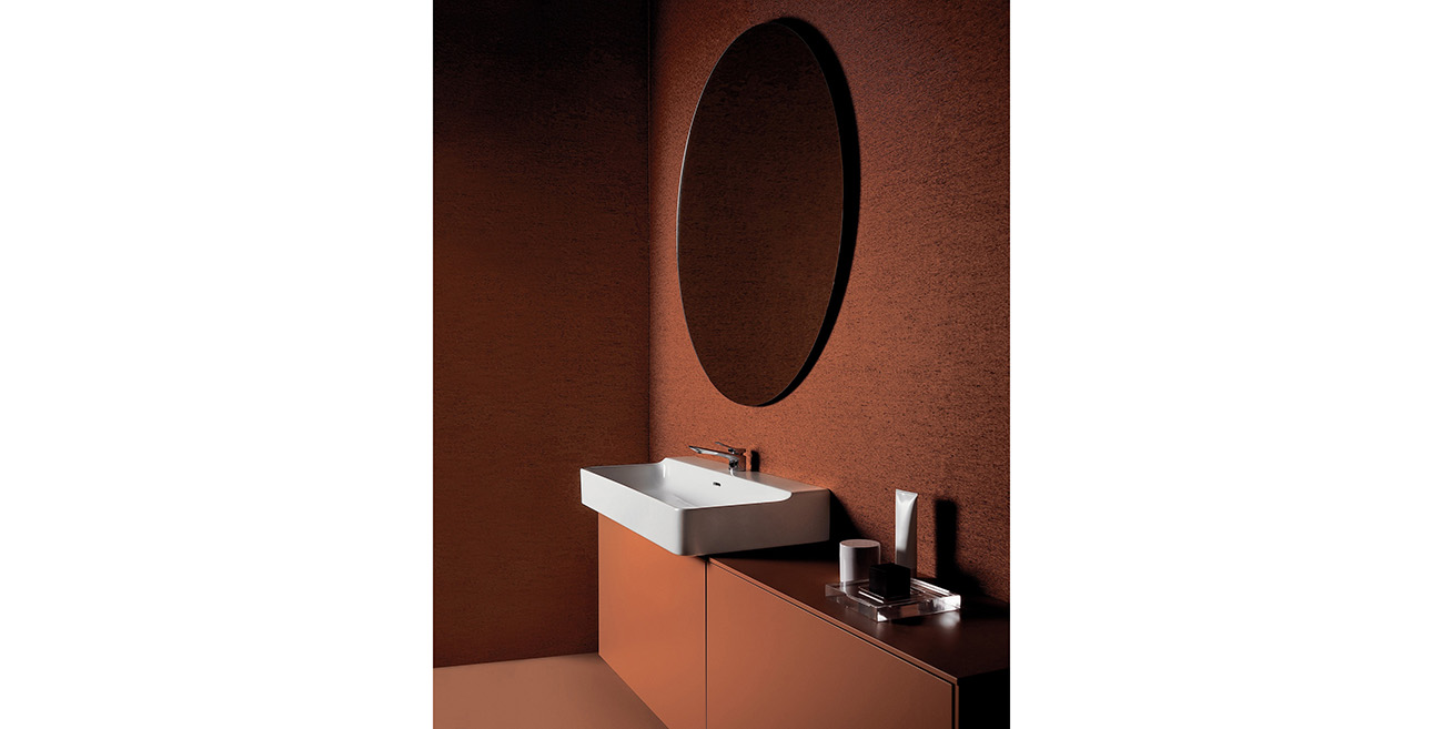 Conca washbasin Conca furniture Matt Sunset finish Check mixer