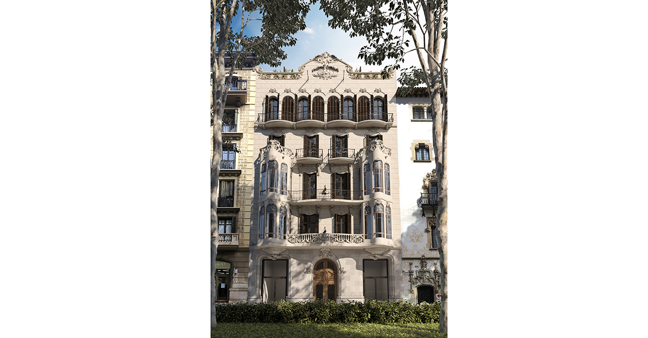 Se inicia l a construcción de 18 viviendas de l ujo en el histórico edificio modernista Casa Dolors Alesan de Barcelona 1 BHNV Paseo San Juan 110 FACHADA PRINCIPAL ready