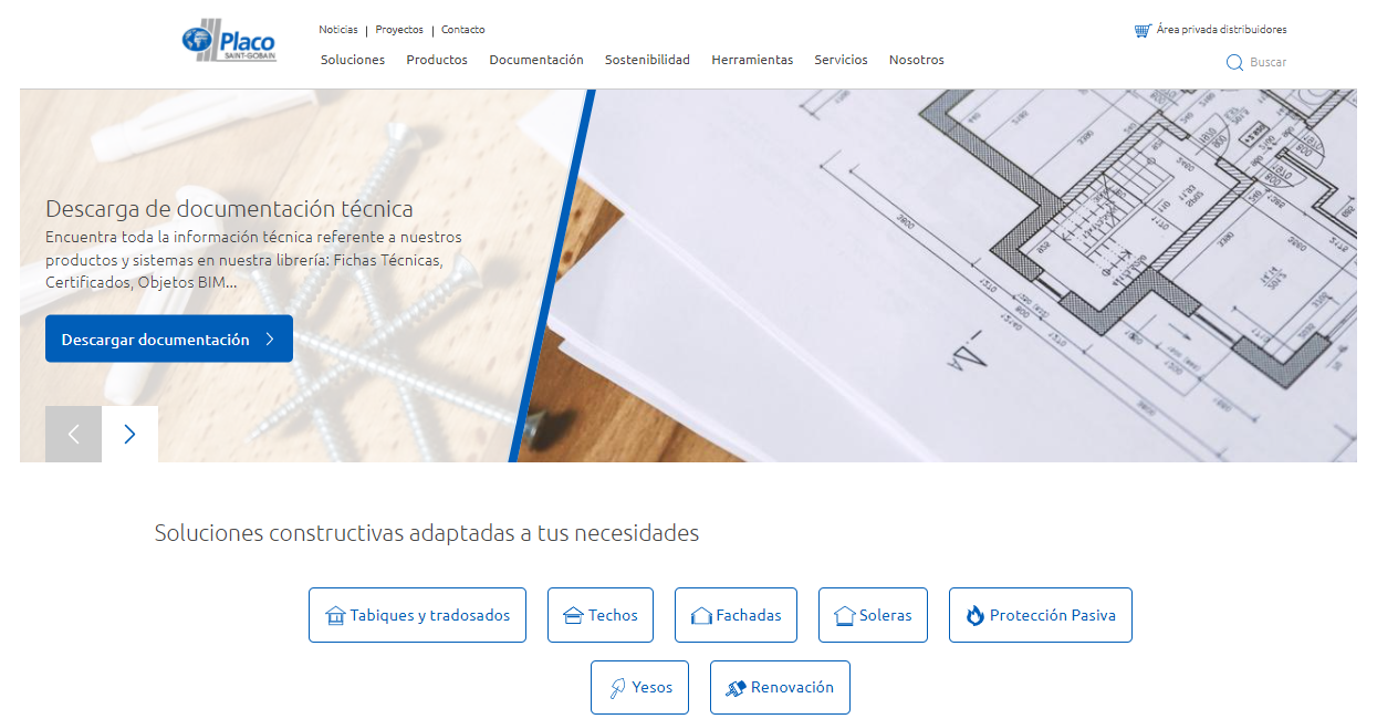 Saint-Gobain Placo presenta su nueva web más visual e intuitiva que mejora la experiencia de usuario 2 Home1