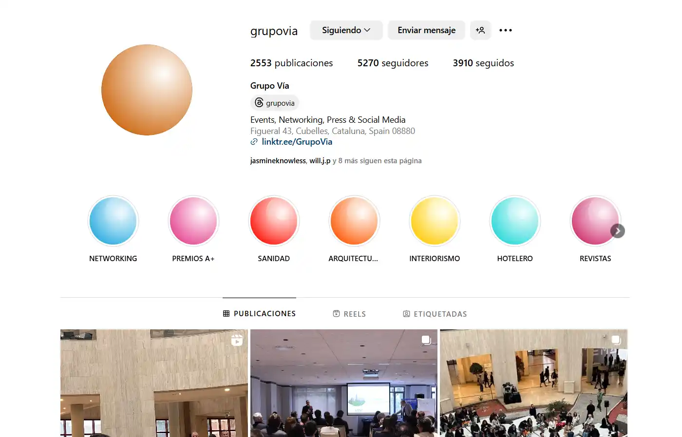 Instagram Grupo Vía