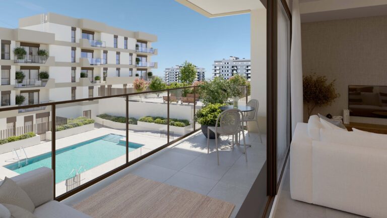 Noticias 11 Terraza de las futuras viviendas de la promocion Zeta Place de AEDAS Homes en Distrito Zeta Malaga